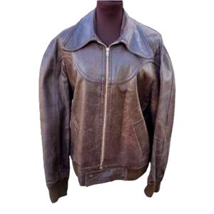 Vintage 70's Grunge Leather Jacket Men's Unisex Made in Spain